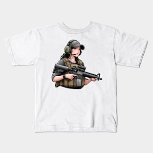 Tactical Girl Kids T-Shirt